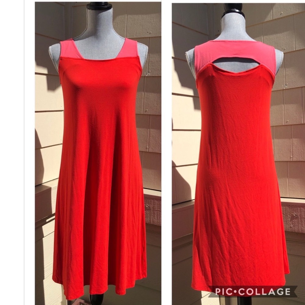 EILEEN FISHER Knit Jersey Cut-Out Back Shift Dress